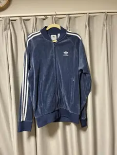 adidas ベロア トラックジャケット SST ネイビー M ベルベット