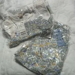 プティマイン 花柄Tシャツとショートパンツセット