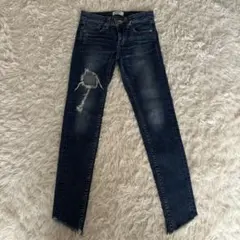 GYDA デザインBACK RIPPEDスキニーデニムパンツ