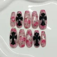 【No.159】 現品販売 ネイルチップ フラッシュマグネット ピンク クロム