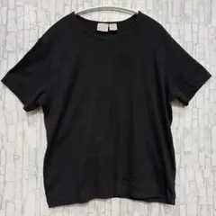 Fiorini 半袖 カットソー 【XL】ブラック 黒 リブ編み Tシャツ 夏