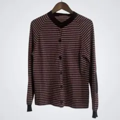 【人気】PRADA SPORTS カシミヤ ボーダーニットカーディガン 40