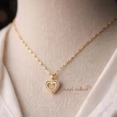 ネックレス ゴールド ハート ダンシングストーン レディース プレゼント