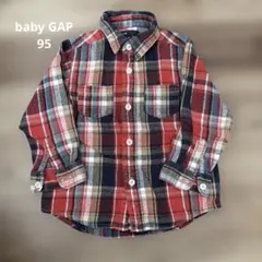 95＊baby GAP チェックシャツ　赤　フランネルシャツ