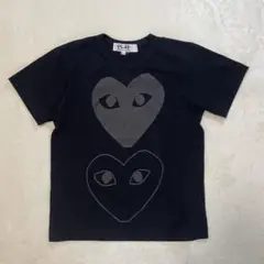 a813a【染め直し】プレイコムデギャルソン 刺繍ロゴ ハート Tシャツ 