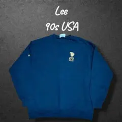 90s Lee USA製 企業ロゴ刺繍スウェット ボックスシルエット 裏起毛