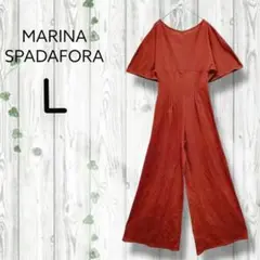 MARINA SPADAFORA　ニットオールインワン　半袖ワイドパンツ背中開き