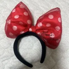 ディズニー　ミニー　リボンカチューシャ