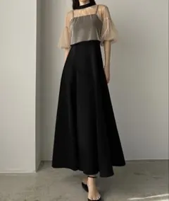 ドレス　ワンピース　同窓会　結婚式　オケージョン　ロング丈