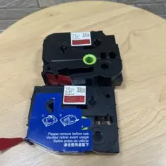 ピータッチキューブ brother 12mm と24mmリボン 赤 ほぼ新品