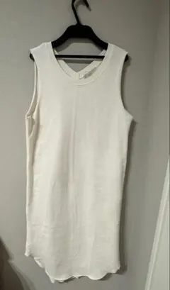 B:MING by BEAMS ワッフルワンピース 白 膝下丈