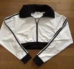 ホワイト/ブラック クロップドジャケット