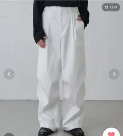 Lui's ハイツイストオーバーパラシュートパンツ　ホワイト　ルイスのサムネイル