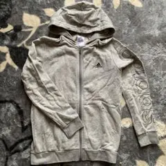 adidas グレー フルジップパーカー J150