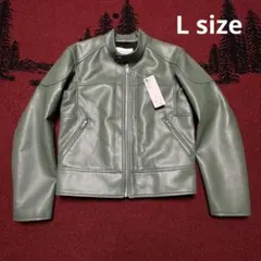 新品 GU シングルライダース　ブルゾン グリーン
