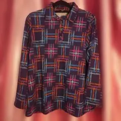 新品 さらにOFF♥チェック柄 長袖ポロシャツ M-L9204