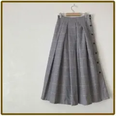 オリーブデオリーブ スカート チェック柄 サイドボタンスカート