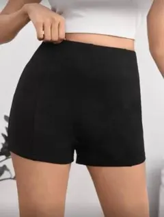 ブラック ハイウエストショートパンツ