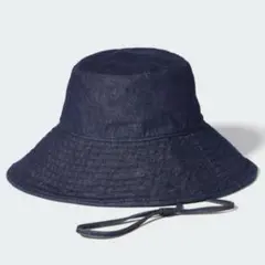 ユニクロ　アジャスタブルUVカットワイドブリムハット　NAVY