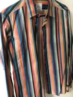 【新品タグ付き✨】PS Paul Smith マルチストライプシャツ ブラウスＭ Paul Smith - ポールスミス ストライプシャツ マルチカラー 長袖シャツ