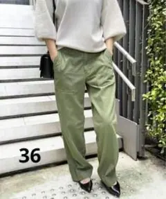 スピックアンドスパン ◆22AWルーズベイカーパンツ 36 カーキ 人気モデル