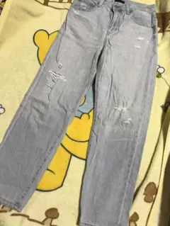 ユニクロ　ワイドストレートダメージデニム