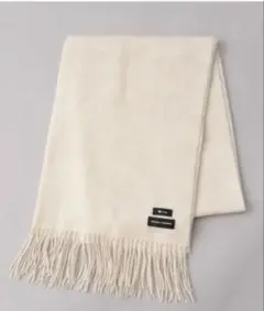 アイボリー フリンジ付きマフラー