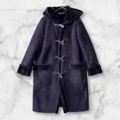 Mila Owen/ネイビー フード付き ダッフルコート ムートン