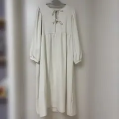 Linoluce◇ロングワンピース 長袖ワンピース アイボリー M