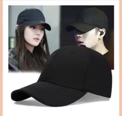 無地のシンプル黒キャップ