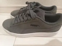 PUMA プーマ　スエード　スニーカー　ローヒール　23cm グレー