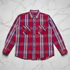 Levi'sレッドタブ ネルシャツ チェック柄 Lサイズ 赤 紫 ワークシャツ