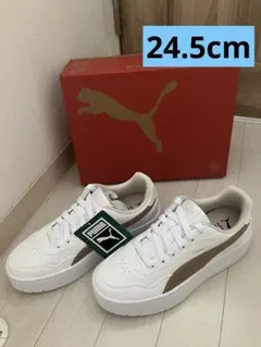 Puma プーマ　ホワイト/ゴールド スニーカー　厚底スニーカー　24.5センチ