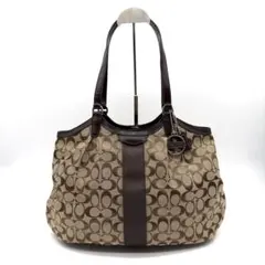COACH コーチ トートバッグ 肩掛け 大容量 シグネチャー ブラウン
