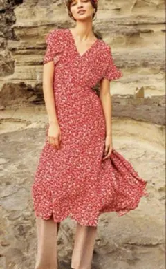 FRAY I.D フレアースリーブプリントワンピース