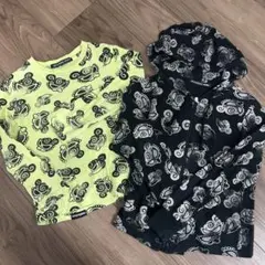 【100cmセット】ヒスミニカットソーパーカー＆ロンT