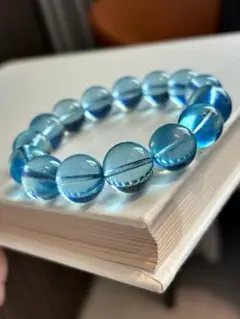 ⭐︎【高級】天然 アクアマリン ブレスレット 14mm 77.7g - メルカリ