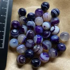 パープルストライプアゲート　12mm 33個