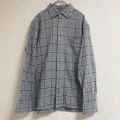 ARAMIS チェック柄 長袖ネルシャツ　ブラウン　ブルー　M メンズ　トップスのサムネイル