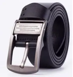 本革ベルト　レザー　英文字　メンズ　レディース　シンプル　鞄　ブラック