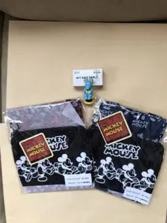 ミッキーマウス トートバッグ2つセットとマウスメモクリップ