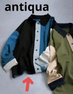 antiqua ポンチシャツ JACKET 配色切替 シャツジャケットのサムネイル