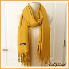 新品 暖かい マフラー 大判ストール ひざ掛け マスタード イエロー シンプル