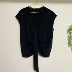 ZARA ブラック ノースリーブ トップス