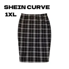 SHIEN CURVE 格子緊身裙 黑色 1XL 二手