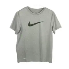 NIKE DRI-FIT Tシャツ グレー L スウッシュ ロゴ トレーニング