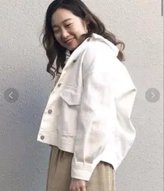 B.C STOCK　バックシャンデニムジャケット　ホワイト