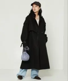 東原亜希FORMEスタンドカラーロングコート定価39,600円　未開封 FORME 東原亜希 スタンドカラーロングコート ブラック 0 - メルカリ