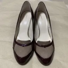 AU BANNISTER パンプス ボルドー コンビカラー
