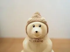 しろくま貯金箱　ピクシーハット　ボンネット